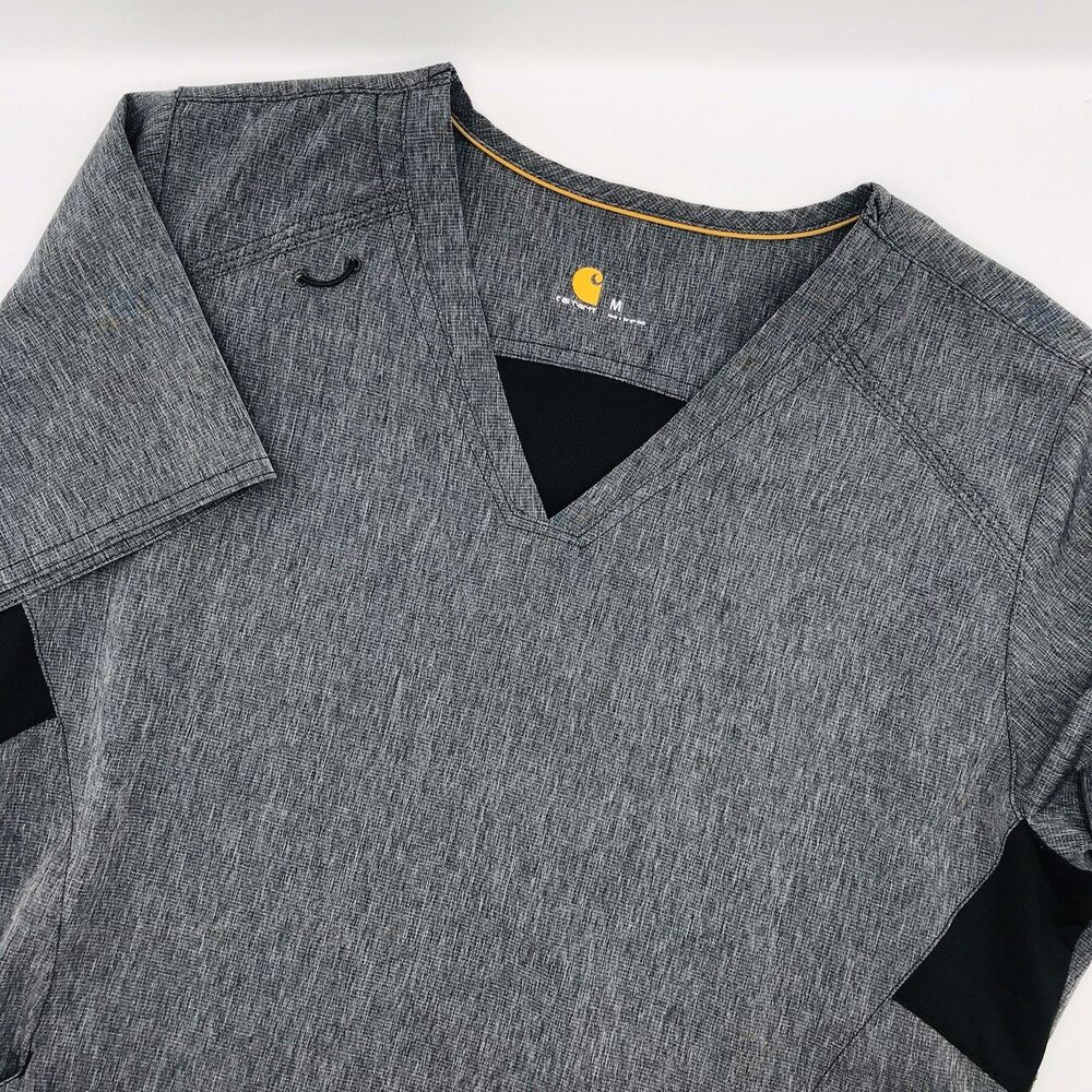 Carhartt Scrub Top Force Cross Gray Nurses Workwear Cute Classic Womens Size M